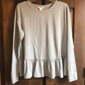 Caslon Large Gray Peplum Tee